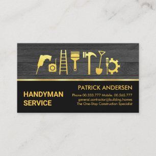 Guld Handyman Verktyg Wood Panel Visitkort
