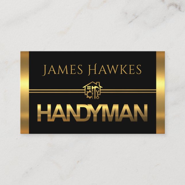 Guld Handyman Verktygspaneler Visitkort (Framsida)