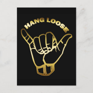 GULD HANG LOOSE SIGN VYKORT