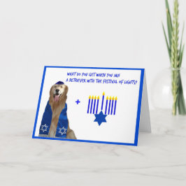 Guld- Hanukkah glöd Helgkort