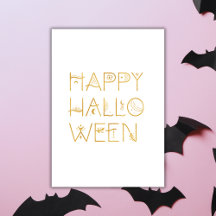 Guld Happy halloween-kort