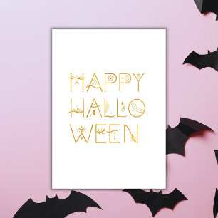 Guld Happy halloween-kort Kort