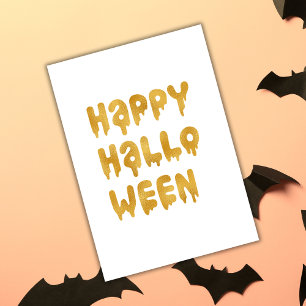 Guld Happy halloween-kort Kort