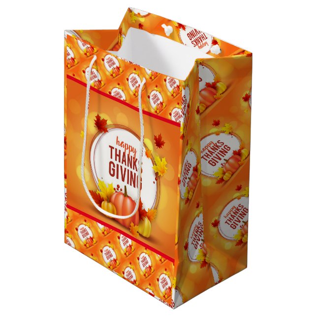 Guld Happy thanksgiving Fall Gift (Framsidan Vinklad)