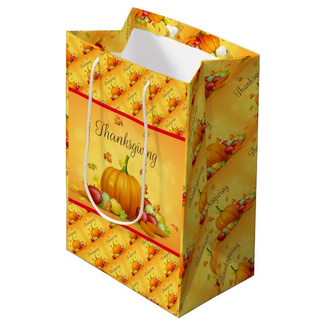 Guld Happy thanksgiving Fall Gift (Framsidan Vinklad)