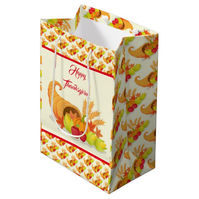 Guld Happy thanksgiving Fall Gift (Framsidan Vinklad)