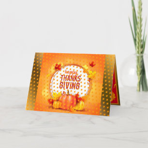 Guld Happy thanksgiving, fallskärm Helgkort