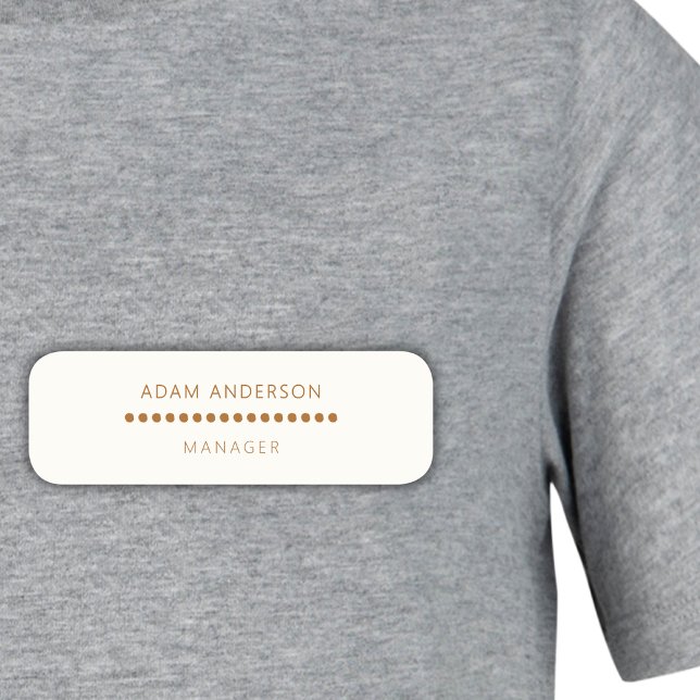 Guld har minimalistisk, enkel Professionell Cream Namnbricka (Skapare uppladdad)