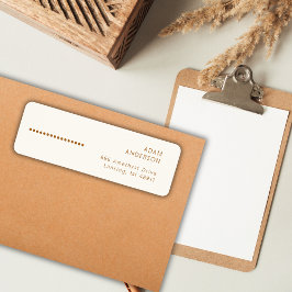 Guld har minimalistisk, enkel Professionell Cream Returadress Etikett