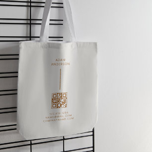 Guld har minimalistisk enkel QR-kodskräppost Tygkasse