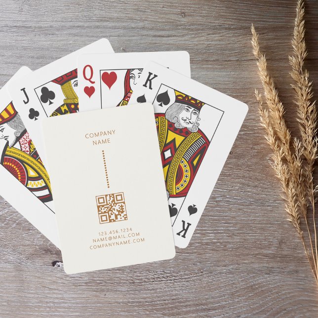 Guld har minimalistiskt enkelt Cream Business Casinokort (Skapare uppladdad)