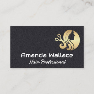 Guld Hår Stylist Logotyp Visitkort