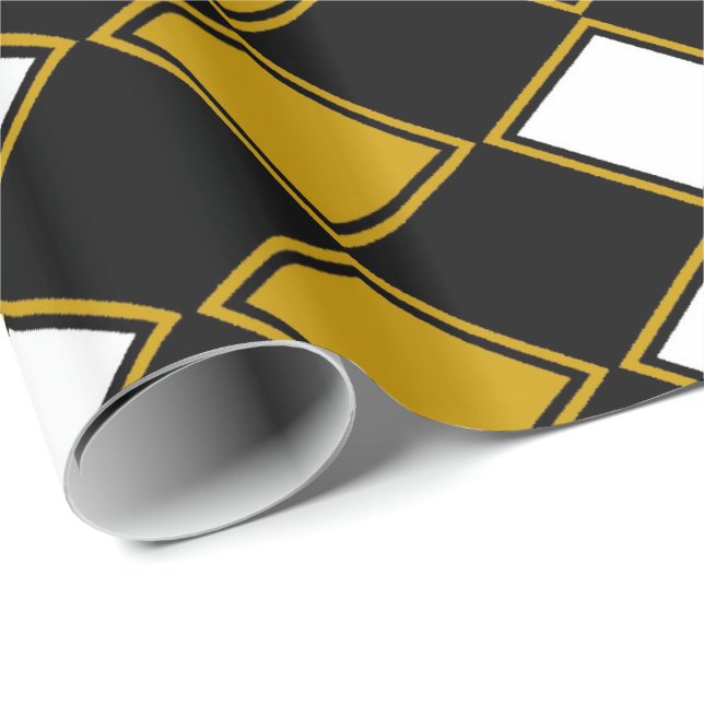 Guld Harlekin Presentpapper (Rullad Hörn)