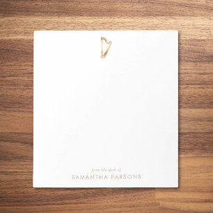Guld Harp Simple Elegant Music Teacher Anteckningsblock
