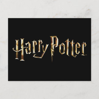 Guld Harry Potter Logotyp Inbjudan Vykort