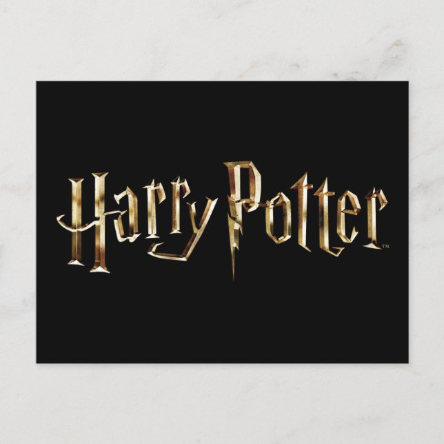 Guld Harry Potter Logotyp Inbjudan Vykort (Framsida)