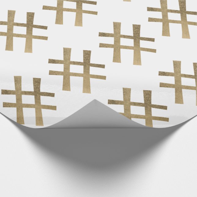 Guld- Hashtag Presentpapper (Hörn)