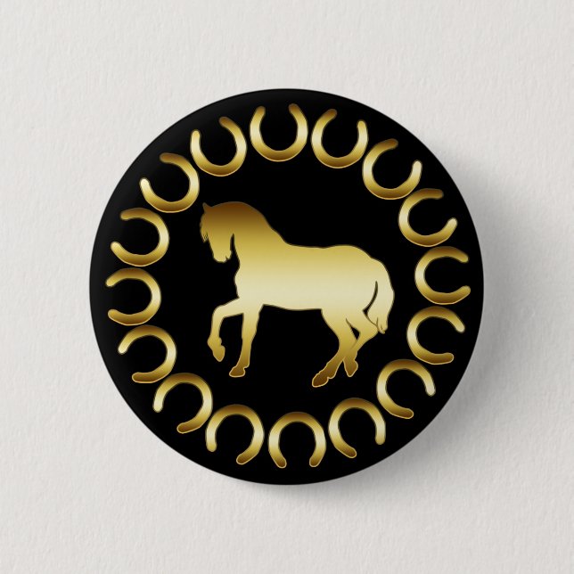 GULD- HÄST KNAPP (Framsida)