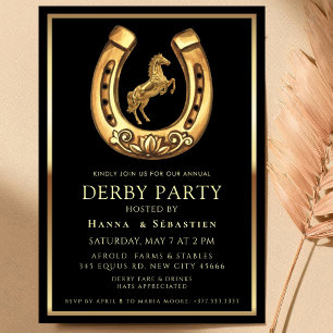 guld Hästd Derby Fest Equestrian  Inbjudningar