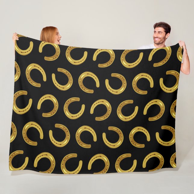 Guld- hästsko fleecefilt (På plats)