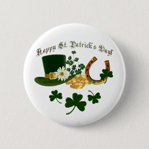 Guld- hästsko för trollhatt - St Patrick Knapp