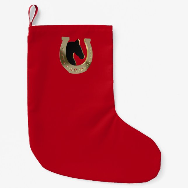 Guld- hästsko liten julstrumpa (Framsidan)