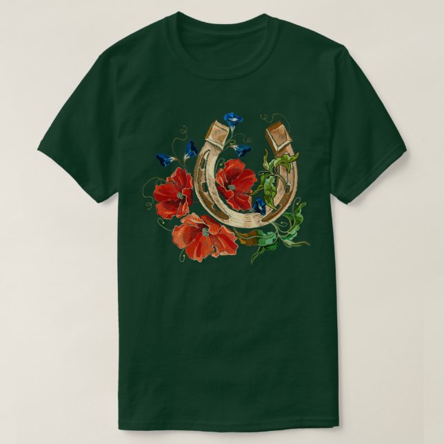 Guld-hästskon och rödvallor 2 t shirt (Design framsida)