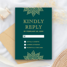 Guld havsgrön Mehendi Henna indisk bröllopsfest