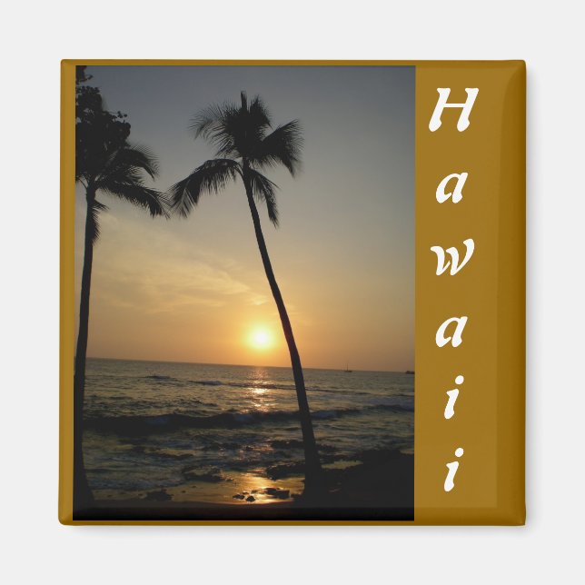 Guld Hawaiian Sunset Magnet (Framsidan)