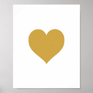 Guld Heart - Art Print - Decor Poster