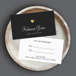 Guld Heart Beauty Salon Möte påminnelse Tidsbeställning Kort