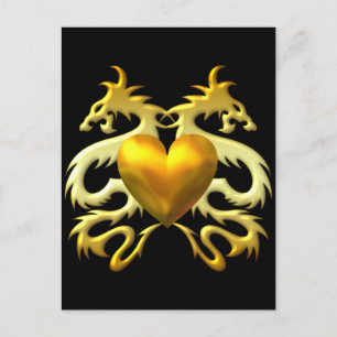 GULD HEART DRAGONS VYKORT