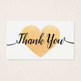 Guld Heart Handskriven Calligraphy Tack Visitkort