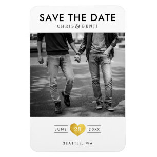 Guld Heart-HGBTQ Spara datumet med foto Magnet