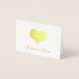 Guld Heart I kärlek You Folierat Kort