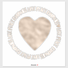 Guld Heart Kindness Kärlek Peace Inspirational Quo Klistermärken