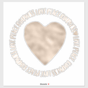 Guld Heart Kindness Kärlek Peace Inspirational Quo Klistermärken