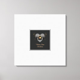 Guld Heart Male Bröllop Alternative Guestbook Canvastryck