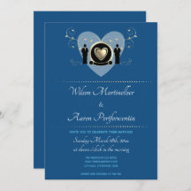 Guld Heart Male Bröllop Classic Blue