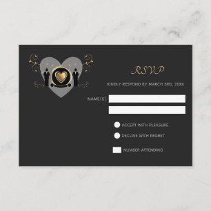 Guld Heart Male Bröllop   OSA KORT
