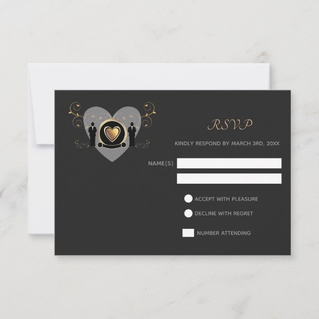 Guld Heart Male Bröllop | OSA KORT (Framsida)