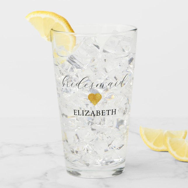 Guld Heart-minimalistisk Bröllopsfest Glaskopp (Framsida Ice)