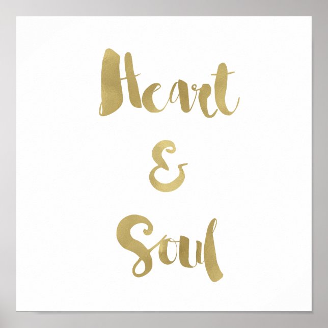 Guld Heart och Soul Poster (Framsidan)