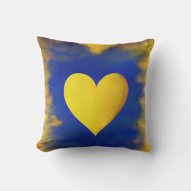 Guld Heart, omringat av Guld Dust Dekorativ kudde (Framsida)