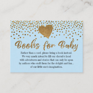 Guld Heart på begäran om Baby blue Bok Tilläggskort