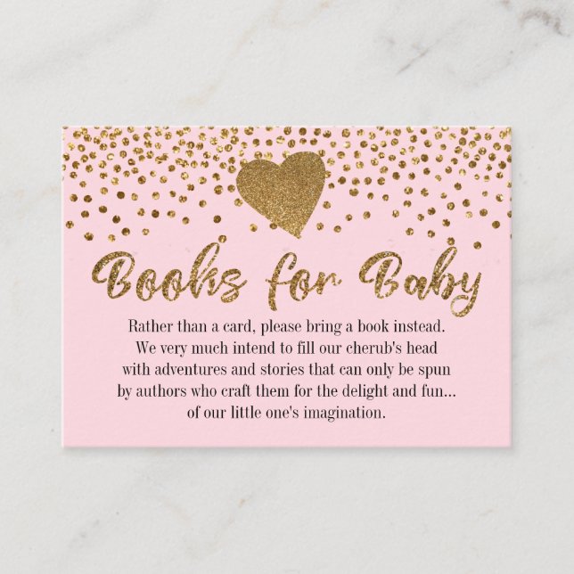 Guld Heart på begäran om Rosa Bok Infoga kort (Framsida)