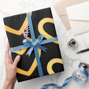 Guld Heart på Papper background Wrapping Presentpapper