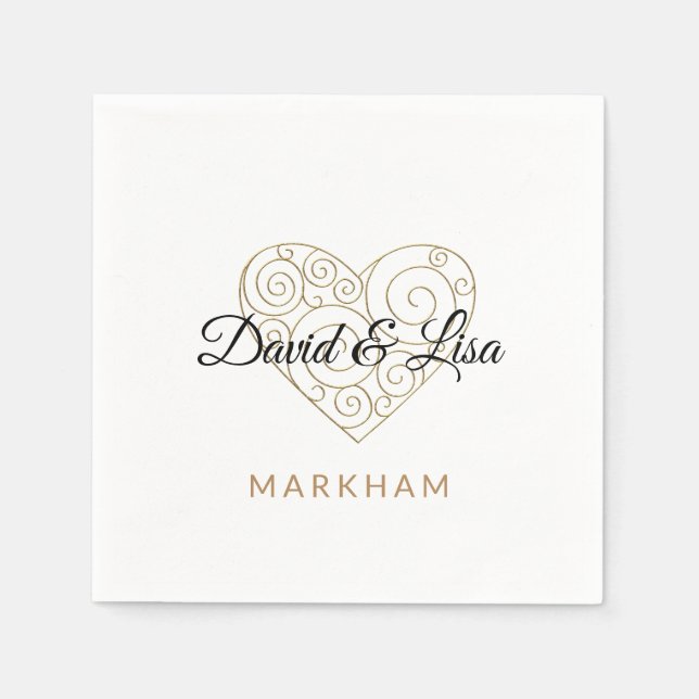 Guld Heart Pappersservett (Framsidan)
