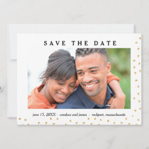 Guld Heart Photo Save Date Card