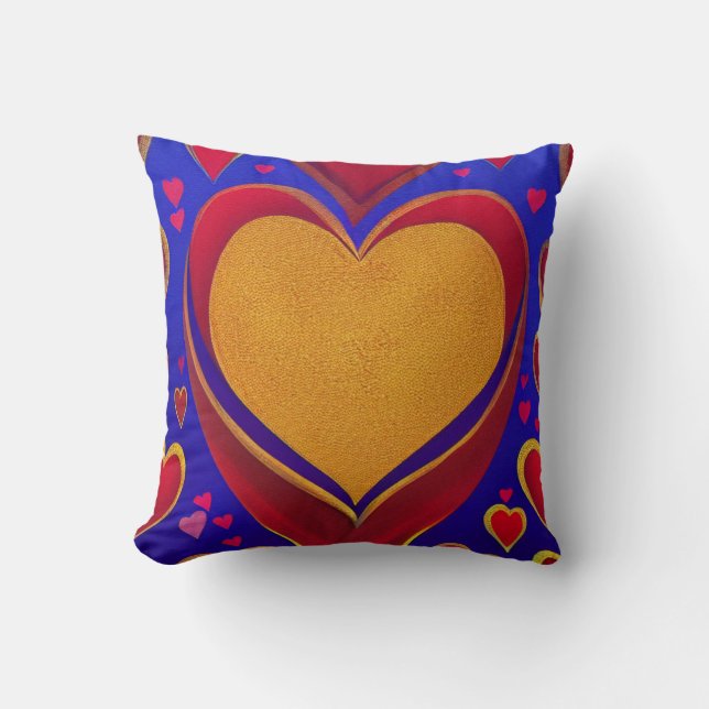 Guld Heart Pillow Kudde (Framsida)